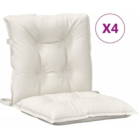 Maison Exclusive - Cuscini Sedia Schiena Bassa 4 pz Crema Mélange 100x50x7 Tessuto (1/5)