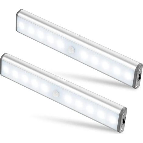 Lot de 2 lampes LED sans fil rechargeables par USB aimantes dtecteur de mouvement portable YYV (1/4)