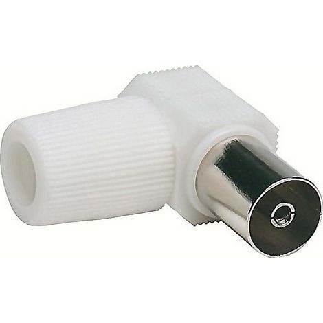 AMIG conector tv 9,5mm. 3113 hembra , Conector macho y acodado para cable coaxial de TV. Mod. 3113. - Poliestireno. - 9,5 mm. - Blanco. - 0.0080 kg. - Hembra.