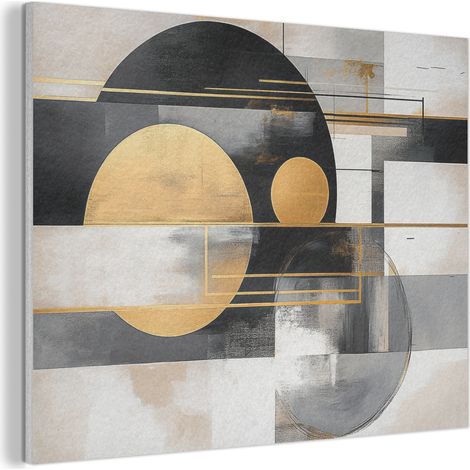 CUADRO ACÚSTICO Abstracto - Oro - Plata - Formas - Estética - Moderno Absorbe el sonido 100x70