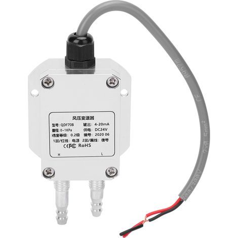 Transmetteur de pression du vent Argent Micro Composant électronique de haute précision 4-20 mA DC24 V (0,1 Kpa) (1/5)