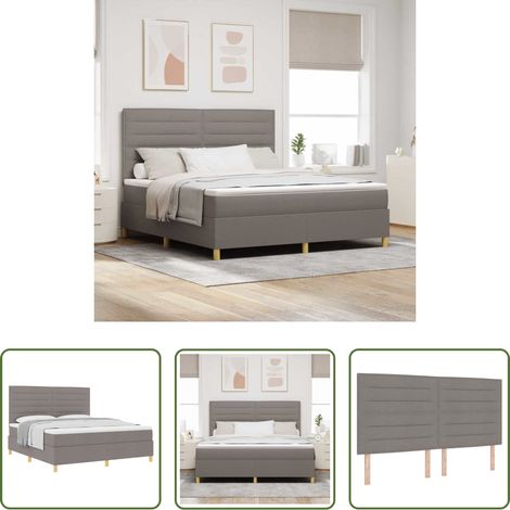 Matratze - Boxspringbett mit Matratze Taupe 180 x 200 cm Stoff (1/5)