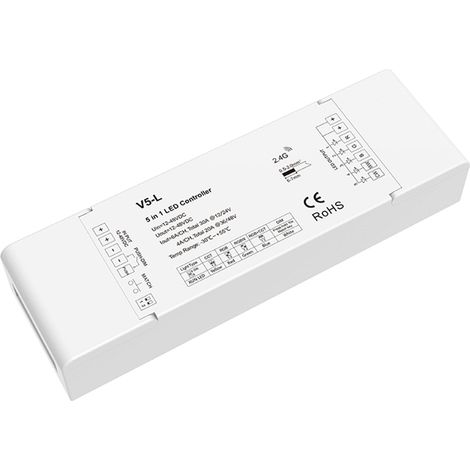 Controller LED-Streifen Einfarbig/CCT/RGB/RGBW/RGB+CCT 12-24V SKYDANCE V5-L Kompatibel mit Taster und RF-Fernbedienung Monocolor / CCT / RGB / RGBW / RGBWW