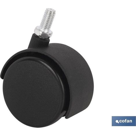 Roue en plastique Ø30mm avec vis 6x15 pour meubles et étagères