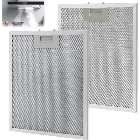Pack 2 Filtre hotte, aluminium 5 couches, lavable lave-vaisselle, 32x26cm, universel cuisine (1/5)