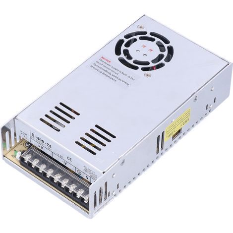 BERM DC power supply, stable output power supply for surveillance cameras, 400W switching power supply, 115-230VAC, S-400-24. (1/2)