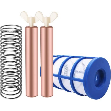 Lot de 2 anodes en cuivre de rechange pour ioniseur de piscine solaire et écran de panier pour purificateur d'ioniseur de piscine solaire (1/5)