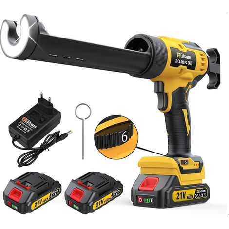 Pistolet à Cartouche sans Fil avec Batterie, Pression Max 4000 N, Pour Cartouches De 310 mL, 6 Vitesses, Silicone Électrique pour Scellement, Remplir (1/5)
