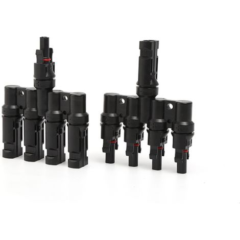 Solarpanel-T-Abzweigverbinder, Kabelkupplung, Schaltkabel – 1 Stecker auf 4 Buchsen (M/4F) und 1 Buchse auf 4 Stecker (F/4M), 1 Paar