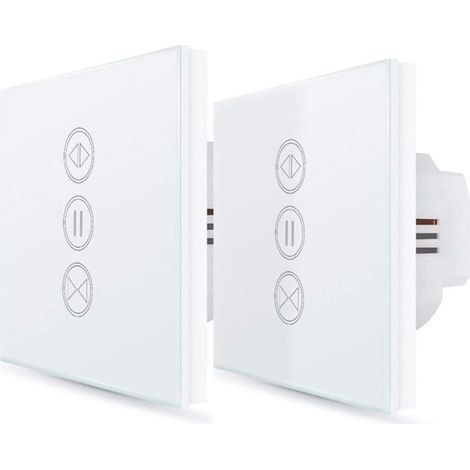 2x Interruttore per Tapparelle Collegato, Apertura Regolabile, Commutatore per Tende e Tapparelle WiFi, Compatibile con Alexa Google Home per Comando Vocale, Timer Intelligente da Parete (1/4)