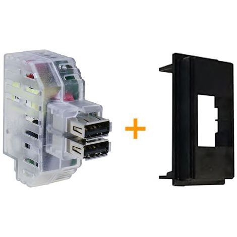 Fanton caricatore doppia presa USB AA 5V 2,4A Compatibile BTcino Living Now Nero - 82892