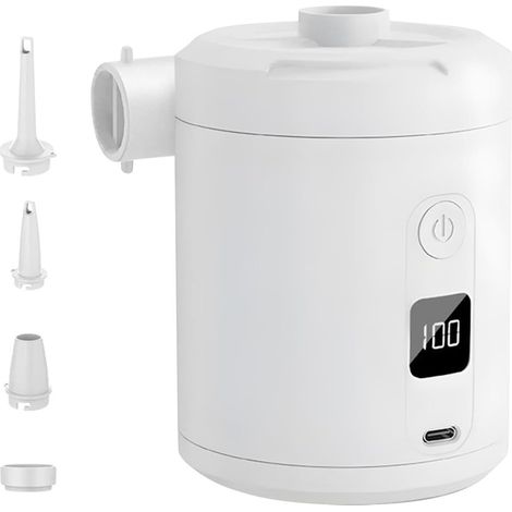 Pompe Portable pour Gonflables Gonfleur Automatique à Remplissage Rapide  Pompe Sans Fil pour Lit Gonflable pour camping plein air, flotteurs piscine, lits de couchage, , et vacances (1/5)