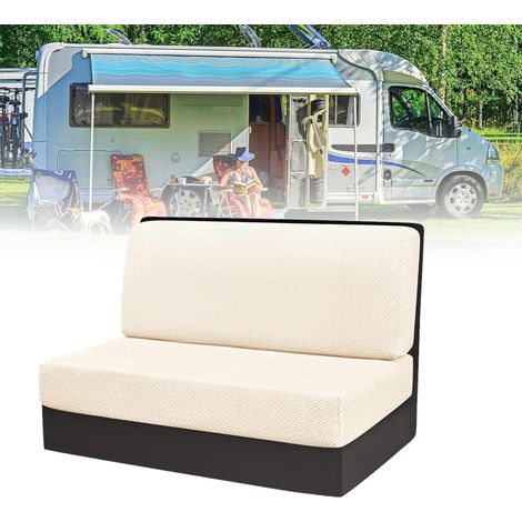 Housse De Coussin De Siège De Caravane, 2 Pièces (1 Set) Jacquard Élastique Lavable Housse Banquette RV Housses De Canapé pour Dinette De Camping-Car(Beige) (1/5)