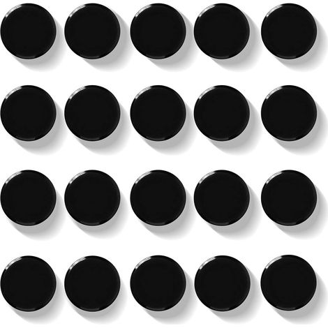 Aimant Frigo, Lot de 20 Petits Aimant Puissant Ronds Noirs, Aimants Tableau Magnétique, Magnet Frigo pour Tableau Blanc, Calendrier, Carte, Bricolage École Bureau - Mini Aimants Décoratifs Plat (1/5)