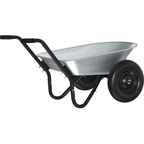 Chariot à bras argenté et noir, dimensions : 124 x 73 x 65 cm, acier. (1/5)