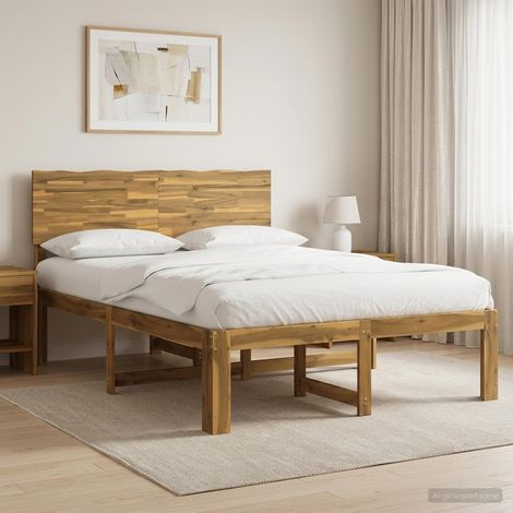 Cama doble con cabecero ROSTOCK Blanco 150 x 200 cm (1/5)