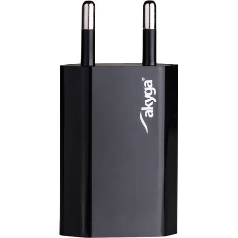 Akyga AK-CH-03BK USB Ladegerät 5 W 1x USB-A  Schwarz Innenbereich