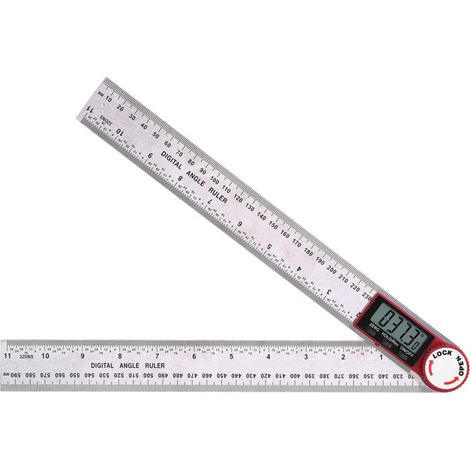 Règle de mesure électronique portative Durable d'acier inoxydable d'affichage numérique de 360 ° de détecteur d'angle pour le travail du bois 300mm (1/5)