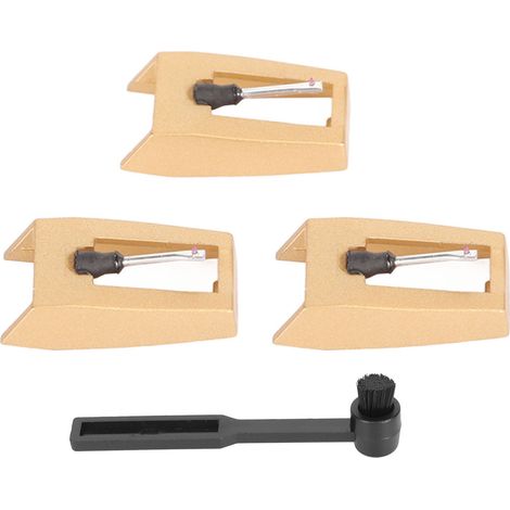3 Pcs Pointe de Lecture de Remplacement pour Tourne-disque avec Brosse de Nettoyage Compatible Victrola Crosley ION (1/5)