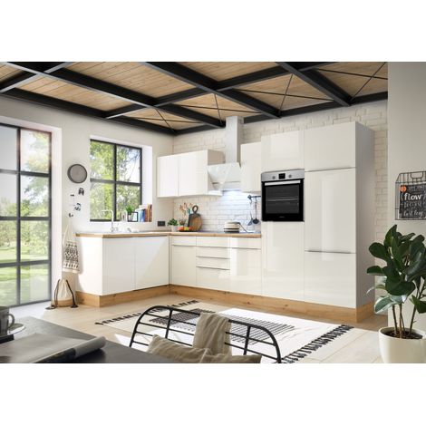 Cucina Cucinino Cucina ad Angolo Marleen Premium 340 cm Bianco Artigianale Rovere Respecta (1/5)