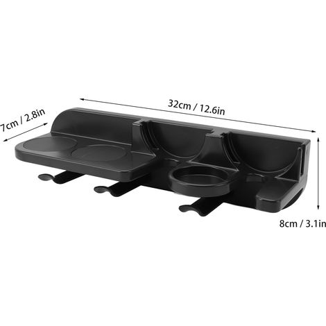 Ortviai Support mural pour accessoires café – Organiseur mural pour portafiltre 58 mm, distributeur et tasseur, en ABS noir (1/4)