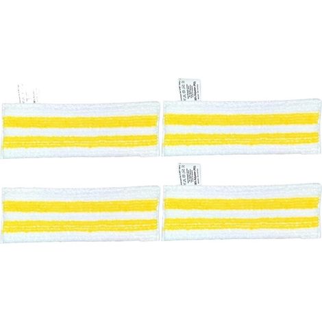Lot de 4 chiffons de rechange en microfibre – Compatible avec nettoyeur vapeur Kärcher Serpillère de rechange Set SC 2, SC 3, SC 4, SC 5