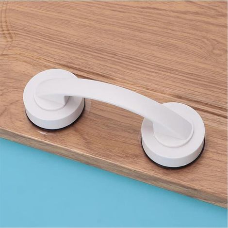 Poignée de porte de miroir en verre ventouse, réfrigérateur tiroir salle de bains ventouse, main courante baignoire douche poignée, cuisine tiroir armoire poignée (Blanc)