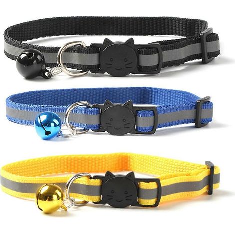 Collar reflectante para mascotas con hebilla de seguridad ajustable y correa con cascabel (juego de 12 piezas) (1/5)