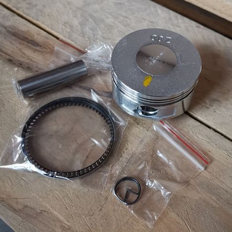 Kit piston GX100 (56 mm) Ensemble piston GX100 130 g, comprenant segments et axes de piston, poids de 130 g, pour la réparation de la compression, convient aux moteurs Honda GX100. (1/3)