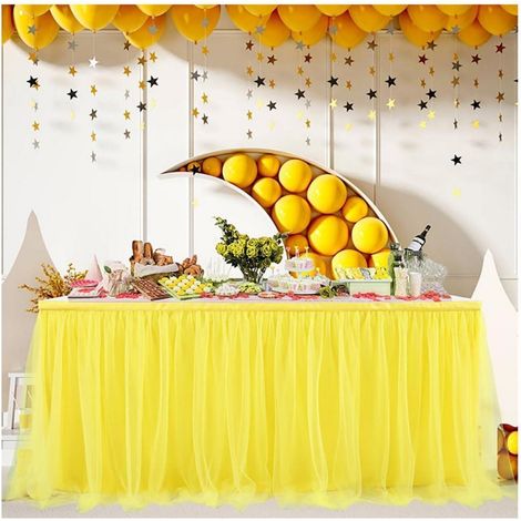 Tüll Tischrock 275x77cm für Hochzeiten, Geburtstage, Partys, Gelb