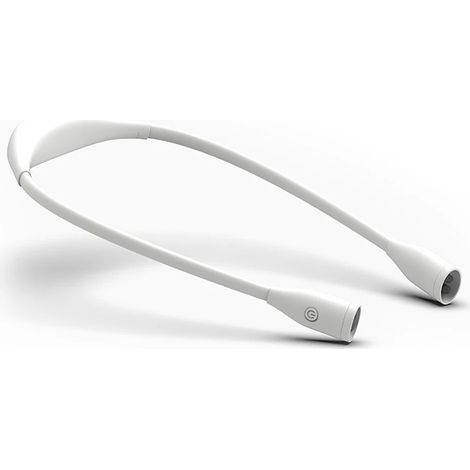 LED-Nackenleselampe, USB-aufladbar, freihändig, Nachttischlampe/Nachtlicht – weiß