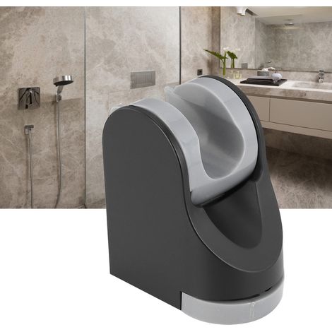 Support de pommeau de douche en plastique ABS noir mat, support de douchette réglable (1/5)