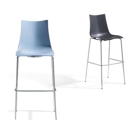 2 Tabourets de bar design - ZEBRA TECHNOPOLYMER 80cm - lot de 2 (1/3)