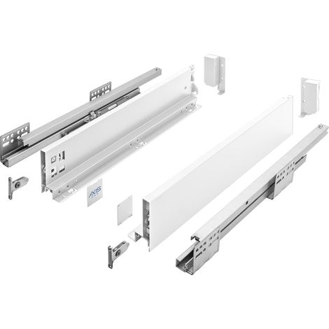 GTV - Cassetto AXISPRO per l'apertura di 300 mm bianco - Sistema cassetti - Facile montaggio - Push to Open - Accesso libero - Carico fino a 40 kg - Altezza: 86 mm