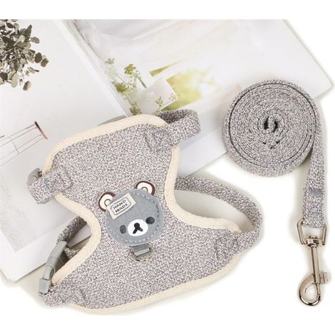 Harnais et laisse pour petit animal, réglable et confortable, respirant, style ours (1/5)