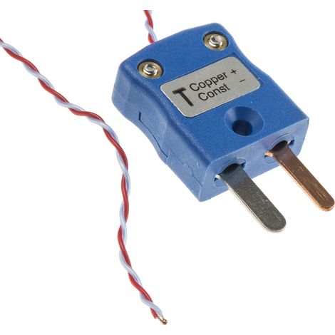 Thermocouple type T, L 5m, +250°C max à Fiche mâle miniature ( Prix pour 1 )