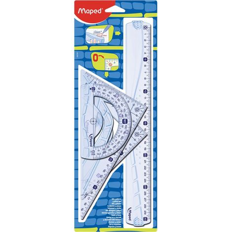 Set geometrico MAPED: righello, squadra, goniometro