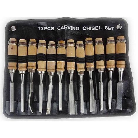 Set de 12 ciseaux à bois en acier alliéPoignées en bois pour contrôle optimalLongueur 8 poucesEmbouts chromés pour finition soignée (1/4)