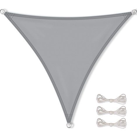 Sonnensegel für Garten/Balkon, wasserabweisendes Polyester PES, dreieckig, 3 x 3 x 3 m, grau (1/5)