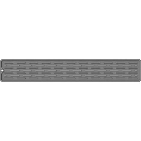 Tapis Egouttoir, Tapis de Robinet en Silicone, Tapis Evier Cuisine pour Eclaboussure, Drainage, Séchage et Protection évier, Gris, 55 8.8 0.5cm (1/4)