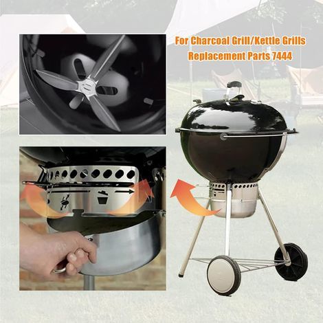 Lot de 2 systèmes de Nettoyage One Touch de 57 cm, compatibles avec Les pièces de Barbecue Weber, 7444 Weber Kettle Barbecues (1/5)