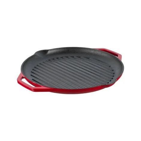 Sourcing Padella da griglia in ghisa smaltata rossa 34 cm