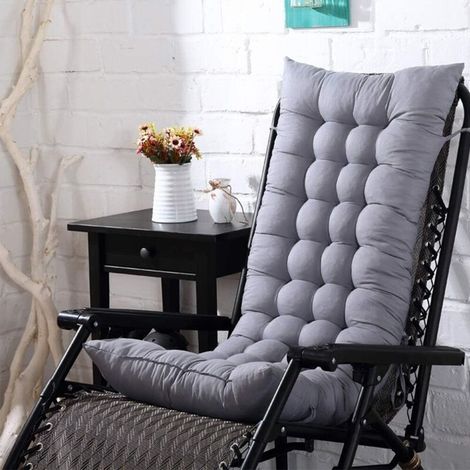 Coussin de chaise épais 3D rectangulaire – Coton et polyester – Confort optimal pour intérieur et extérieur – Couleur gris argenté –