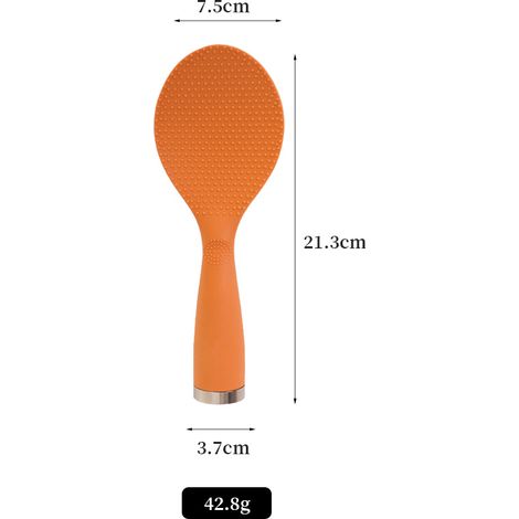 Lot de 2 cuillères à riz - Cuillères à riz en plastique - Cuillères à riz antiadhésives - Ustensiles de cuisine - Orange (1/5)