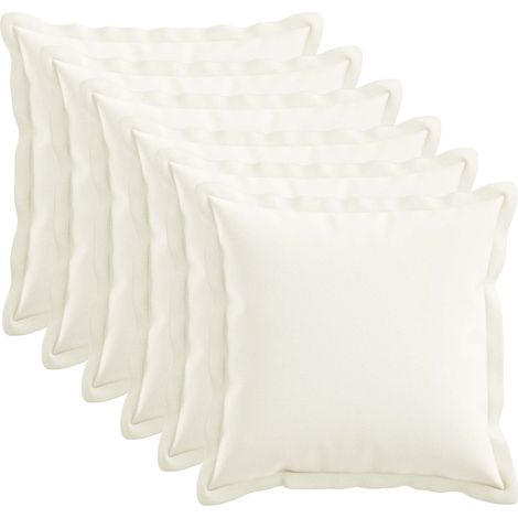 vidaXL Cushion with Pillow HOUTEN 6 pcs White Faux Linen (1/5)