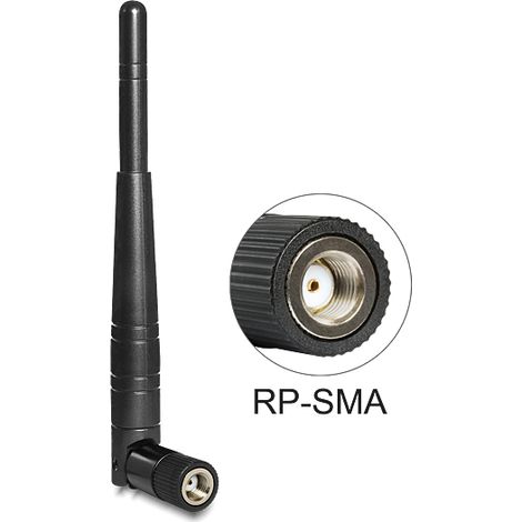 Delock wlan 802.11 a/b/g/n antenna rp-sma 3 dbi omnidirectional joint