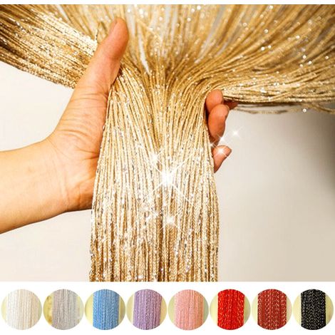 Rideau À Franges - Rideau De Porte En Polyester 100 X 200 Cm - Décoration De Fenêtre Porte Ou Cloison - 1 Pièce (1/5)