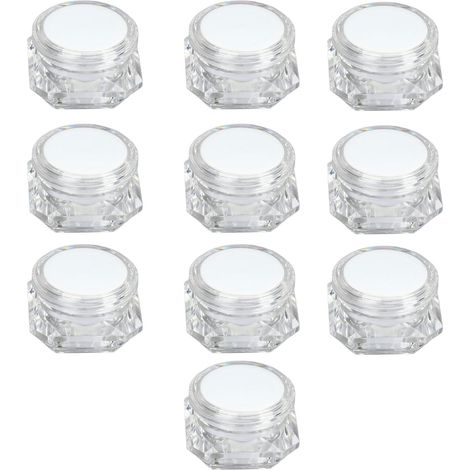 Pack of 6 Empty Plastic Jars in the Shape of Reusable Leakproof Cosmetic Containers for Creams and Lotions - Portable Travel Storage for Camping and Hiking (1/5)