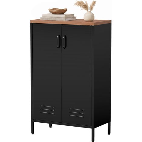 HOMCOM Credenza in Metallo con Ripiano Regolabile, Stile Industriale (1/5)