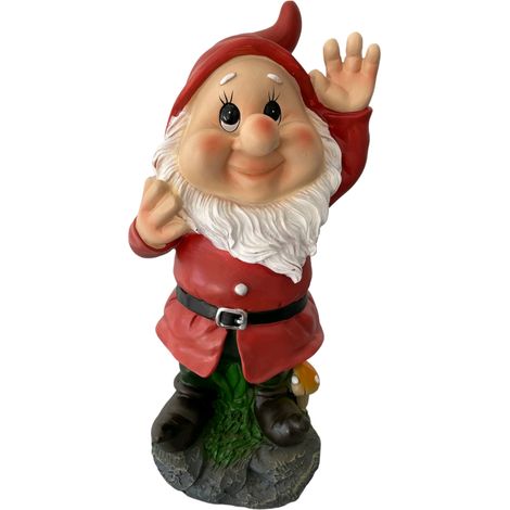 Nano da Giardino in poliresina Altezza 28 cm Statuetta Gnomo per esterno BRONTOLO - 7 Brontolo